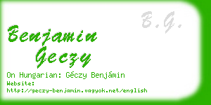benjamin geczy business card